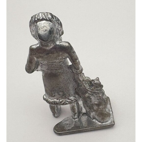 Vintage Pewter Old World Santa Claus Figurine With Toy Sack Christmas Decor - Picture 2 of 7